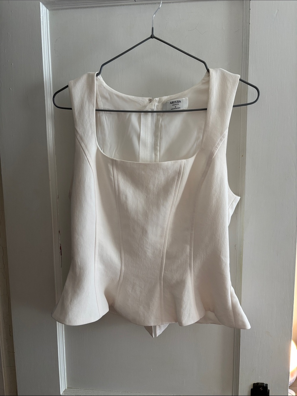 Aritzia Cream Sleeveless Peplum Camisole